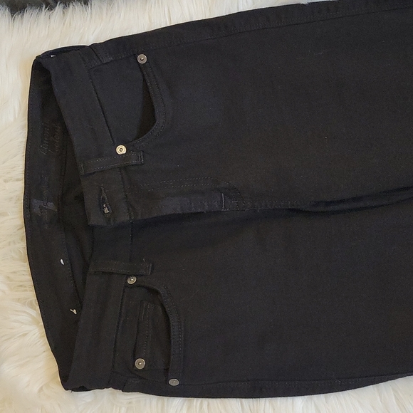 7 For All Man Kind Slim Illusion High Waist All In Luxe Black Jeans - Picture 11 of 14